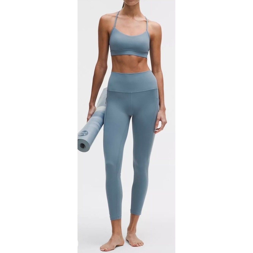 Lululemon Align High-Rise Pant Pockets Women 14 Steele Blue Legging Yoga Gym